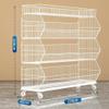 GRRICEPL Mini-Market Shelf Cart, Rolling Metal Wire Basket Snack Rack, Slanted Supermarket Shelves, White, 120 x 45 x 110 cm view 2