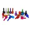 5 Metric M2 x 8 mm Knurled-Head Screws, Anodized Aluminum, Sky Blue view 1