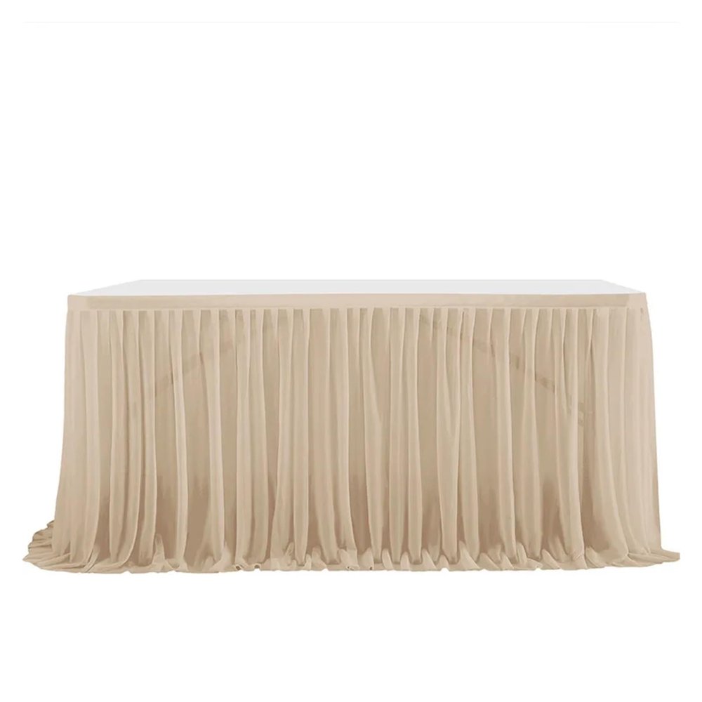 Tulle Table Skirt, 9 ft (275 x 77 cm), Dark Champagne