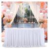 4FT/6FT/9FT Tulle Table Skirt for Wedding, Birthday & Party Decor, Light Pink, 4FT (122 x 77 cm) view 3