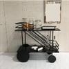 SOCUY Iron Serving Cart/Kitchen Cart, Glass-Shelf Rolling Cart, Black, 60 × 35 × 75 cm view 3