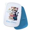 GRAZDesign Personalized Cat Lunch Box with Name, Blue view 1