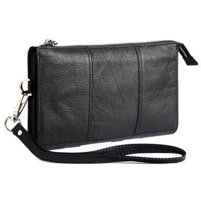 DFV mobile Genuine Leather Pouch for UMIDIGI Bison Pro (2021), Black