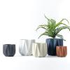 ESTINTENG Nordic-Style Matte Ceramic Flower Pot, Green Sandblasted Finish, 10.7 x 10.7 x 10.2 cm view 3
