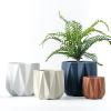 ESTINTENG Nordic-Style Matte Ceramic Flower Pot, Green Sandblasted Finish, 10.7 x 10.7 x 10.2 cm view 4
