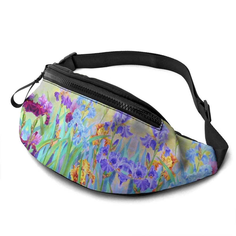 Iris Art Waist Bag for Women and Men, Adjustable Crossbody Belt Bag