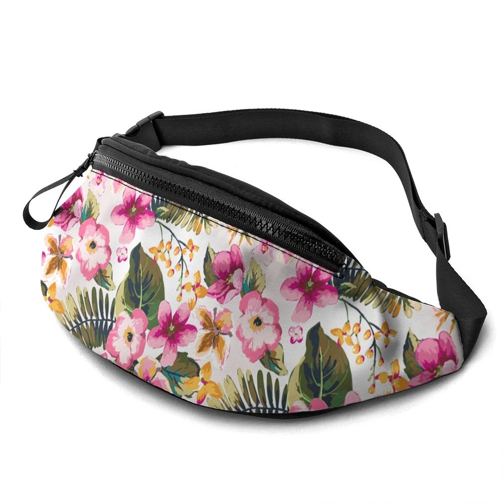 Tropical Flower Waist Bag for Women and Men