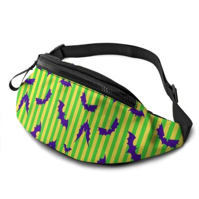 Bat-Stripe Waist Bag, Halloween Crossbody Fanny Pack