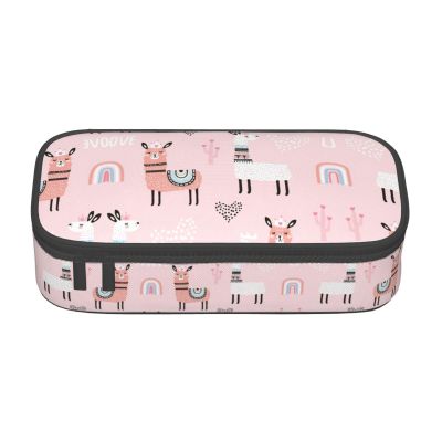 WURTON Llama Print Pencil Case for Boys and Girls, Large Capacity