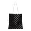 HAHAFU Black Canvas Tote Bag with White Dot Pattern view 1