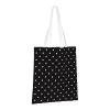 HAHAFU Black Canvas Tote Bag with White Dot Pattern view 3