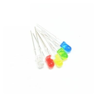 5 Colors × 20 Pieces = 5 mm LED Diodes, Assorted Kit, Green, Blue, Yellow, Red, DIY Components Kit, 100 Pieces
