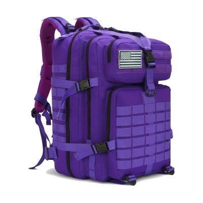 SEYATULLH Tactical Military Backpack, 45 L, MOLLE 3-Day Pack, Violet