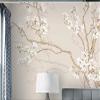 Classic Orchid Floral and Bird Wallpaper, Sand, 300 x 210 cm view 2