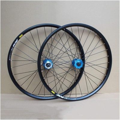 BUNIQ MTB Wheelset, Bicycle Rims for V-Brakes, Bolt-On Solid-Axle Hubs, Black, 1 Set