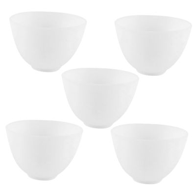 5-Piece Silicone Mixing Bowls for Face Masks, White, Medium