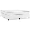 AUVYI Upholstered Box Spring Bed Frame, 180 x 200 cm, White Faux Leather Storage Bed view 1