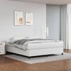 AUVYI Upholstered Box Spring Bed Frame, 180 x 200 cm, White Faux Leather Storage Bed view 2