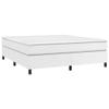 AUVYI Upholstered Box Spring Bed Frame, 180 x 200 cm, White Faux Leather Storage Bed view 3