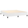 AUVYI Upholstered Box Spring Bed Frame, 180 x 200 cm, White Faux Leather Storage Bed view 4