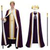 Rainbow King Costume for Men and Women, Metal Crown and Cape Robe view 1