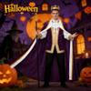 Rainbow King Costume for Men and Women, Metal Crown and Cape Robe view 2
