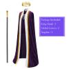 Rainbow King Costume for Men and Women, Metal Crown and Cape Robe view 4