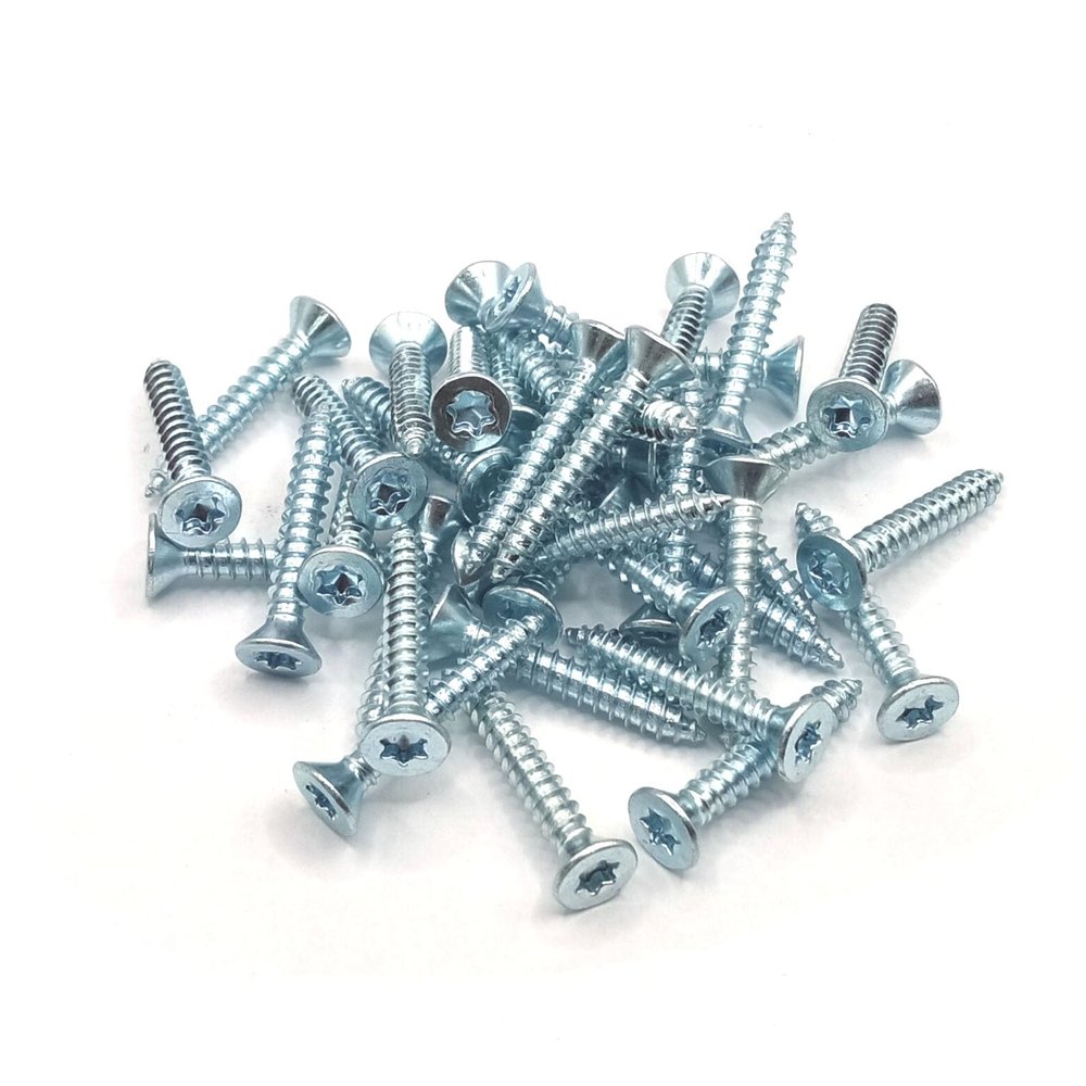 Sheet Metal Screws 2.2–6.3, Zinc-Plated Steel, DIN 7982, Pointed, Countersunk TX (50, 3.9 x 9.5 mm)