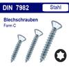 Sheet Metal Screws 2.2–6.3, Zinc-Plated Steel, DIN 7982, Pointed, Countersunk TX (50, 3.9 x 9.5 mm) view 2