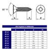 Sheet Metal Screws 2.2–6.3, Zinc-Plated Steel, DIN 7982, Pointed, Countersunk TX (50, 3.9 x 9.5 mm) view 3