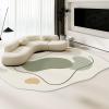 Irregularly Shaped Non-Slip Washable Rug, Modern Oval Abstract Accent, Color A, 50 x 80 cm view 1