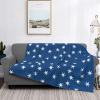 Starfish Blanket, Navy Blue, Soft Flannel Fleece Throw, 150 x 200 cm view 1