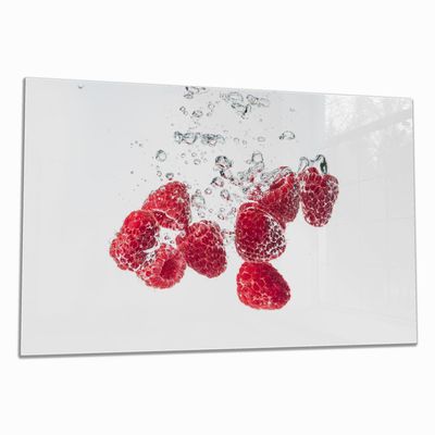 Wallario Glass Stove Cover/Splash Guard, 1-Piece, 80 x 52 cm, for Ceramic and Induction Cooktops, Sparkling Raspberry Freshness