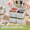 Refrigerator Organizer, 4 Compartments, Reusable Food Storage Box with Lid view 2