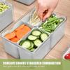 Refrigerator Organizer, 4 Compartments, Reusable Food Storage Box with Lid view 4