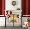 99 cm Iron Fireplace Safety Guard, Flat Single Panel, Double-Door Design view 1