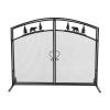 99 cm Iron Fireplace Safety Guard, Flat Single Panel, Double-Door Design view 4