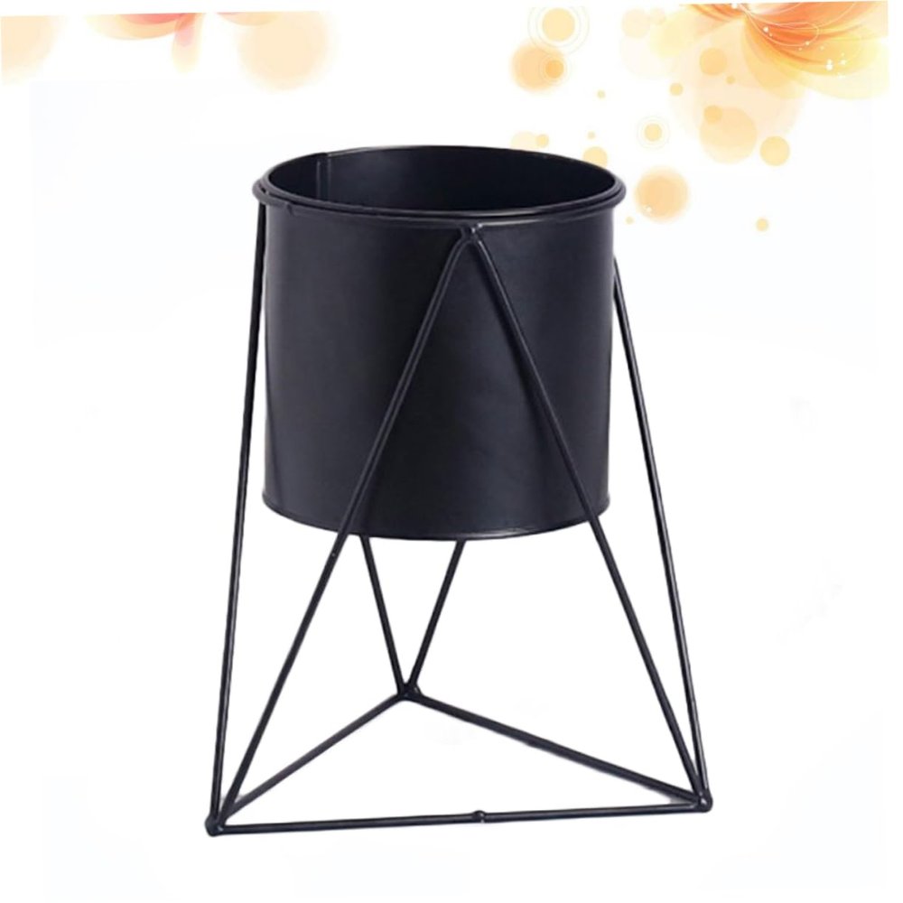 Kisangel Black Metal Planter with Stand for Indoor Plants