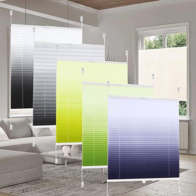 YANHONG No-Drill Pleated Blind 70 x 90 cm, Light-Filtering, Black