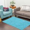 CASAVANI Modern Square Kilim Rug, 2.13 m, Handwoven, Turquoise Blue, Sisal and Jute, 0.48 cm Thick, Geometric Flatweave, Indoor/Outdoor view 2