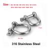Screw Pin Shackle, D-Ring Shackle, 316 Stainless Steel, D-Type, M4–M32 view 2