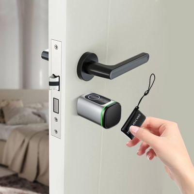 Fingerprint Door Lock with App, Key Card, and Manual Key for 1.38–1.77 in Doors