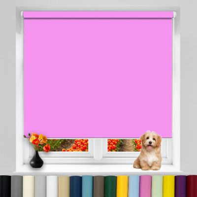 Double Roller Blind, No-Drill Clamp Mount, 85 x 240 cm, Zebra Blind, Blackout, Pink