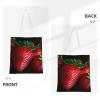 EVANEM Red Strawberry Canvas Tote Bag for Women view 2