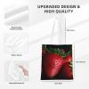EVANEM Red Strawberry Canvas Tote Bag for Women view 3