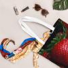 EVANEM Red Strawberry Canvas Tote Bag for Women view 4