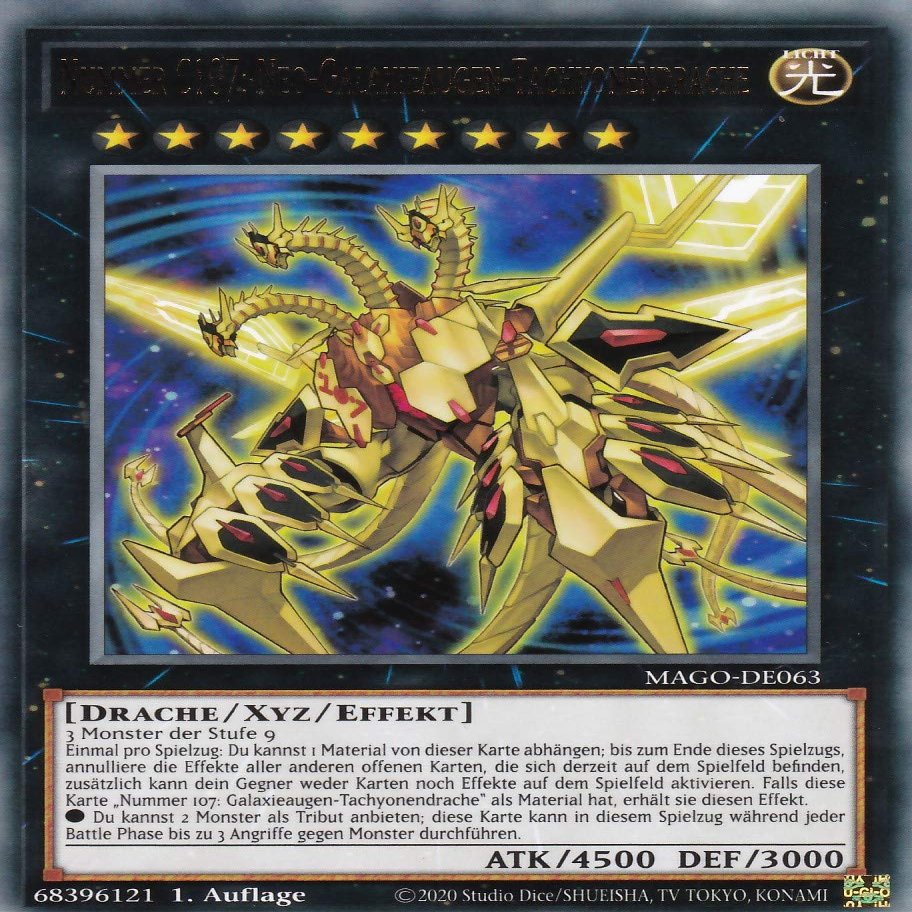 MAGO-DE063 - Number C107: Neo Galaxy-Eyes Tachyon Dragon - Rare - Reprint - German - Maximum Gold - with LMS Trading Field Center Card Yu-Gi-Oh!