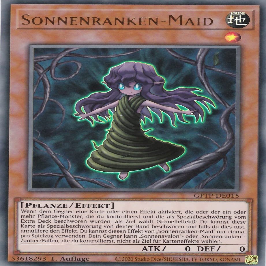 GFTP-DE015 Sunvine Maiden Ultra Rare 1st Edition German Ghosts From the Past with LMS Trading Field Center Card