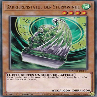 MAGO-DE114 - Barrier Statue of the Stormwinds - Rare - Reprint - German - Maximum Gold - with LMS Trading Field Center Card - Yu-Gi-Oh!