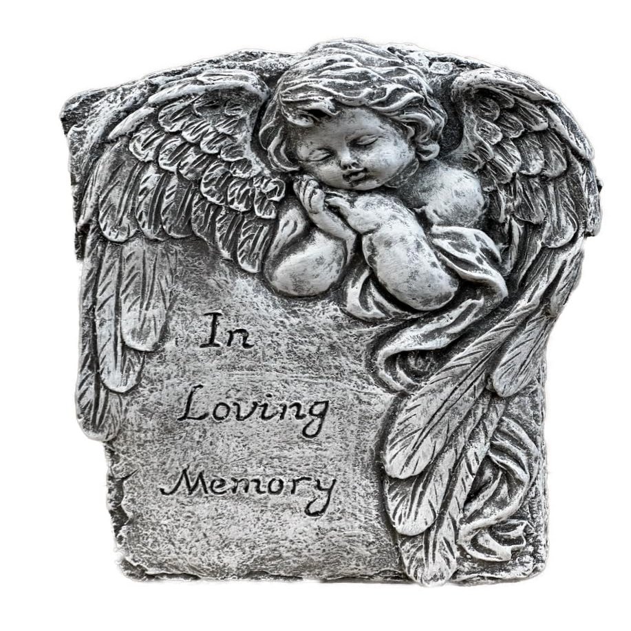 stoneandstyle Angel Memorial Stone “In Loving Memory,” Frost-Resistant Cast Stone